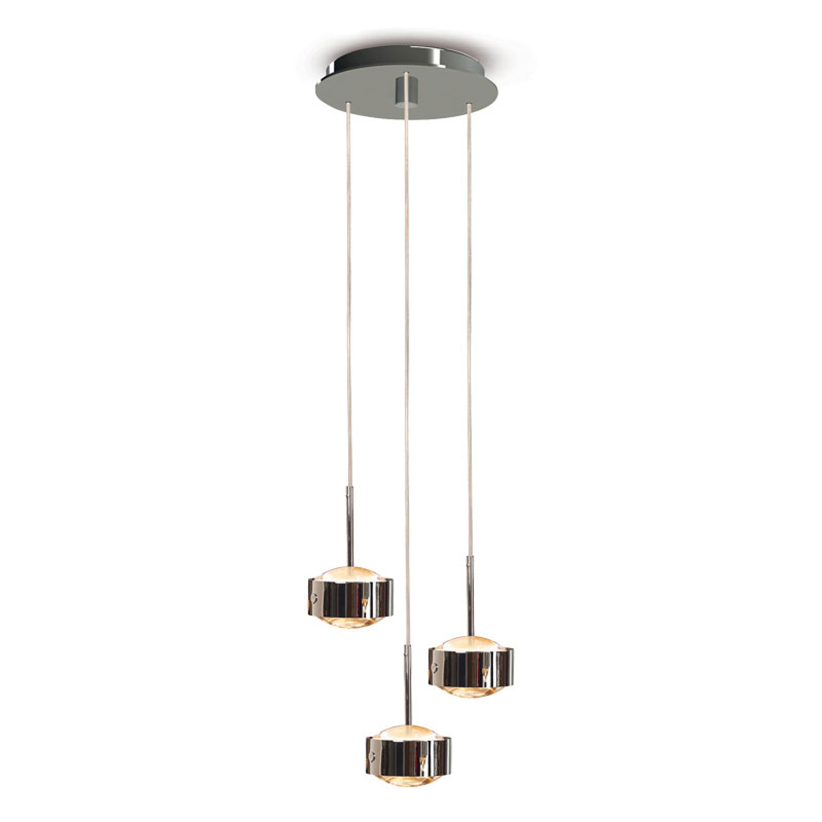 LED-riippuvalaisin Puk Maxx Drop Trio, kromi