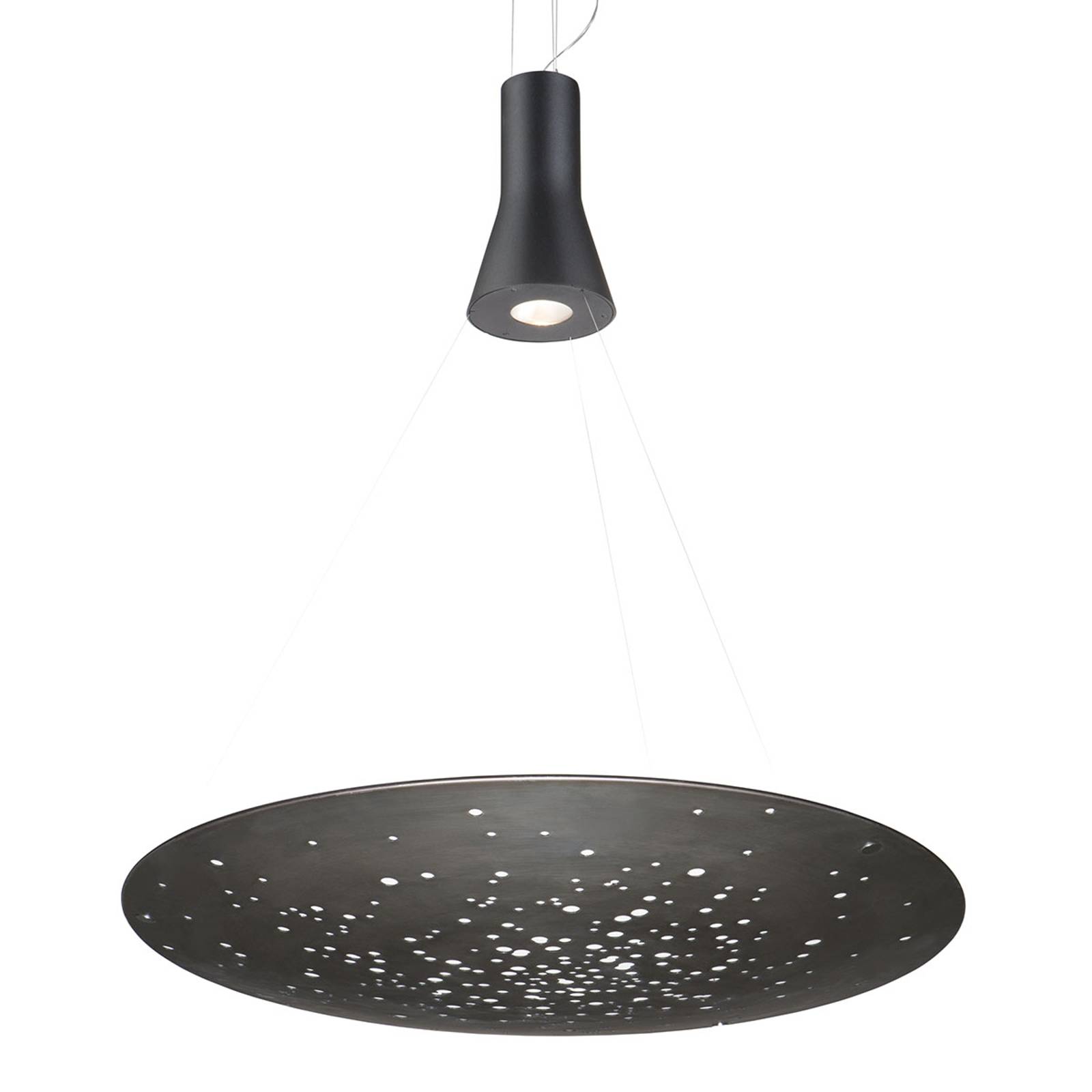 Fabbian Lens -LED-riippuvalaisin Ø 90 cm hiottu