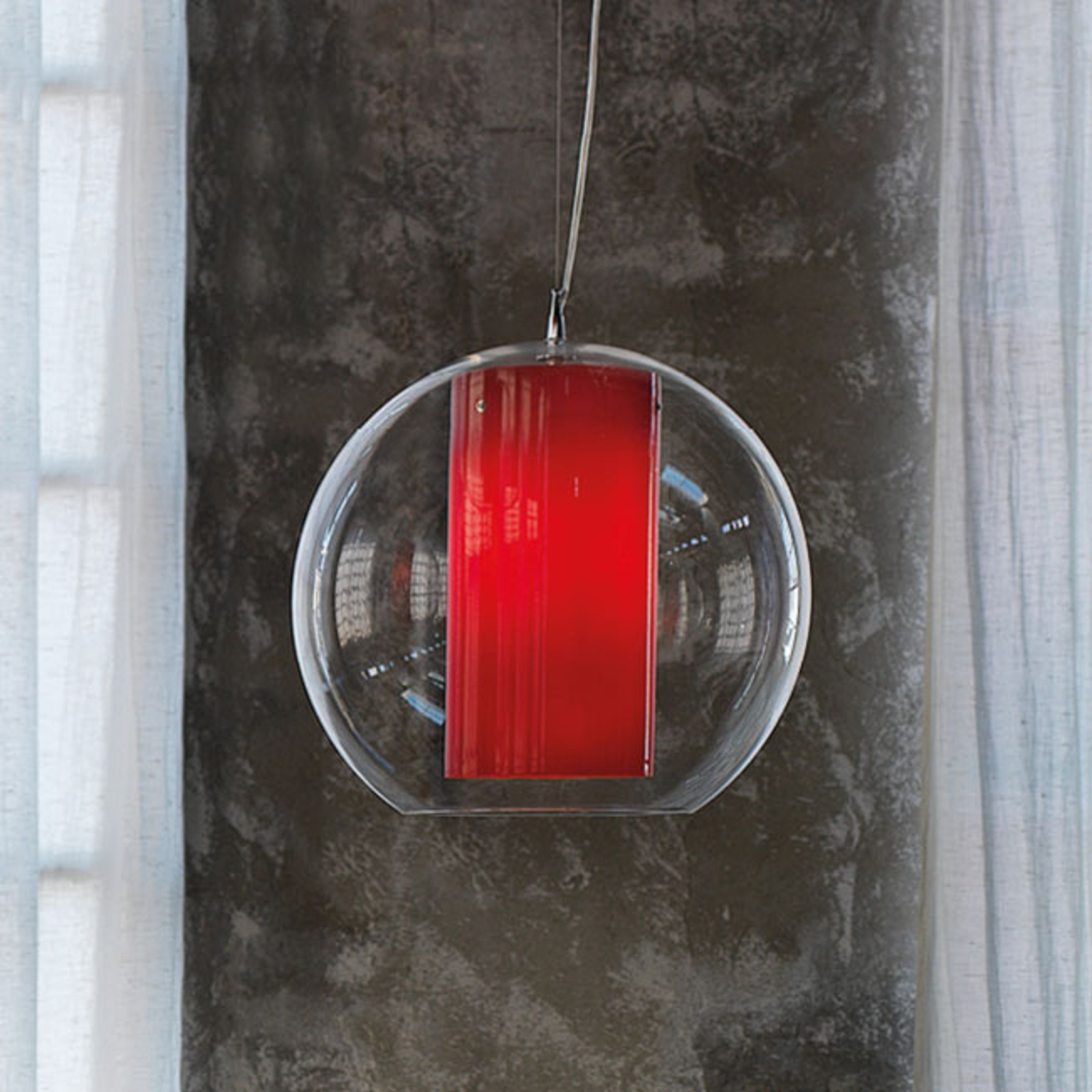 Modo Luce Bolla riippuvalaisin, punainen Ø 40 cm