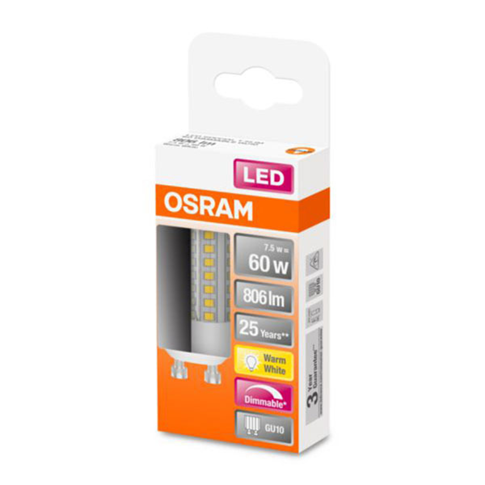 OSRAM-LED-lamppu Special T GU10 7,5W 2 700 K dim