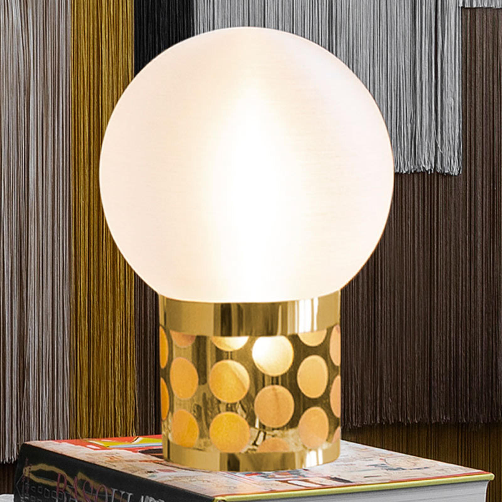 Slamp Atmosfera -pöytävalaisin, Ø 30 cm, kulta