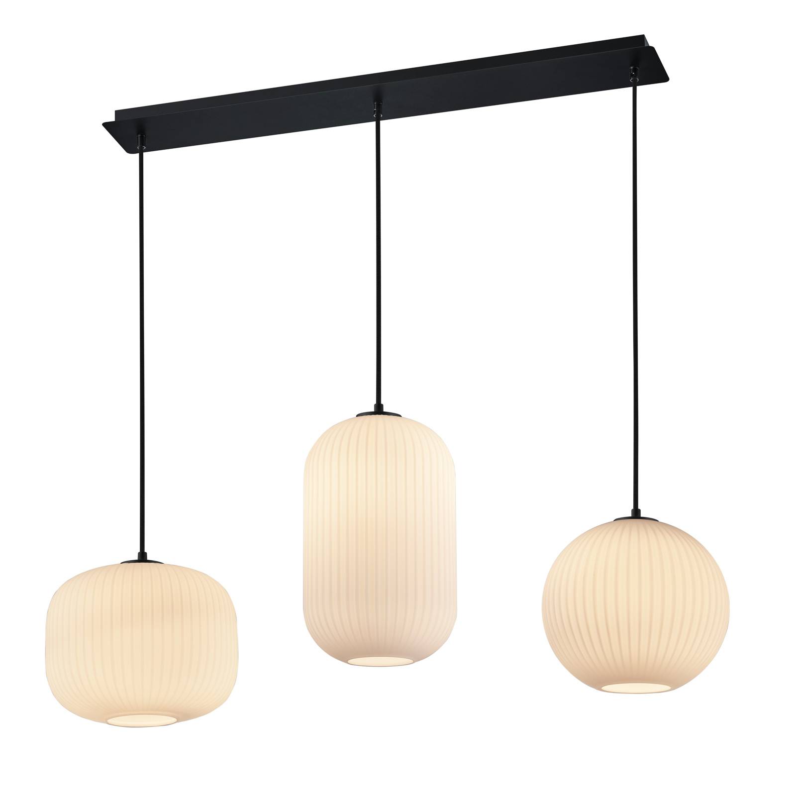 B-Leuchten Loft tankoriippuvalaisin, 3-lamppuinen