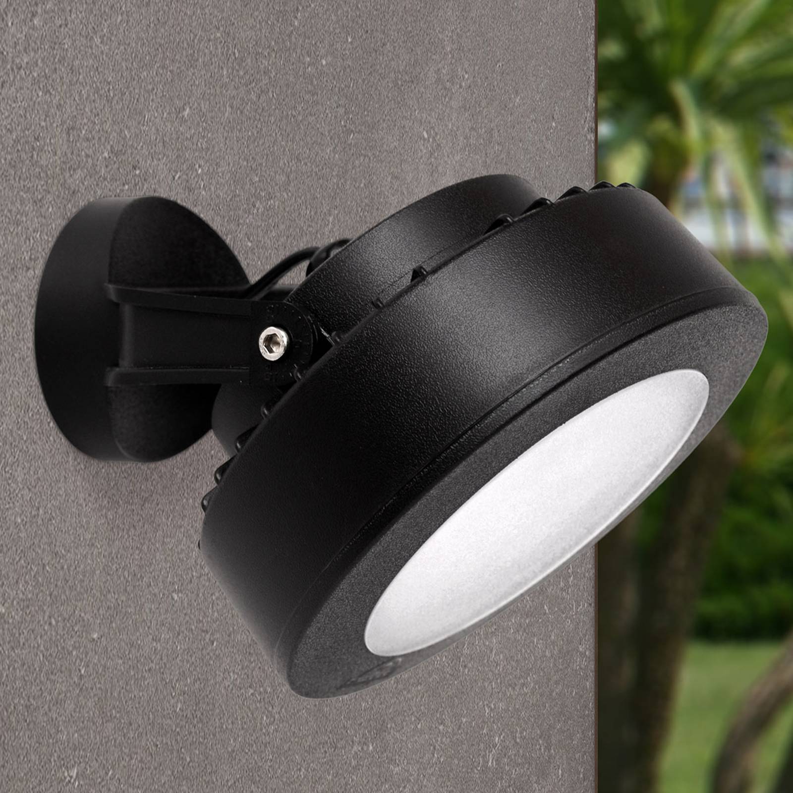 Tommy-ulkokohdevalo, pyöreä, musta 1-lamp. 10W CCT