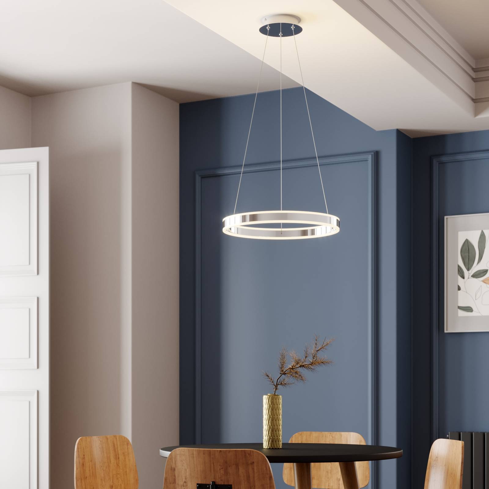 LED-riippuvalo Lyani, kromi, himmennettävä, 50 cm