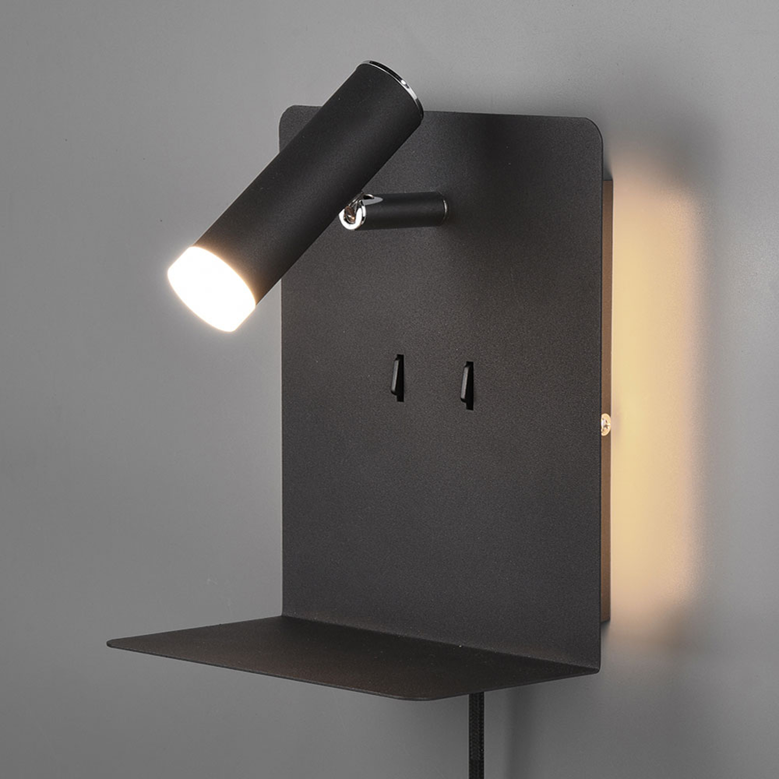 Element-LED-seinävalo, säilytystaso, mattamusta