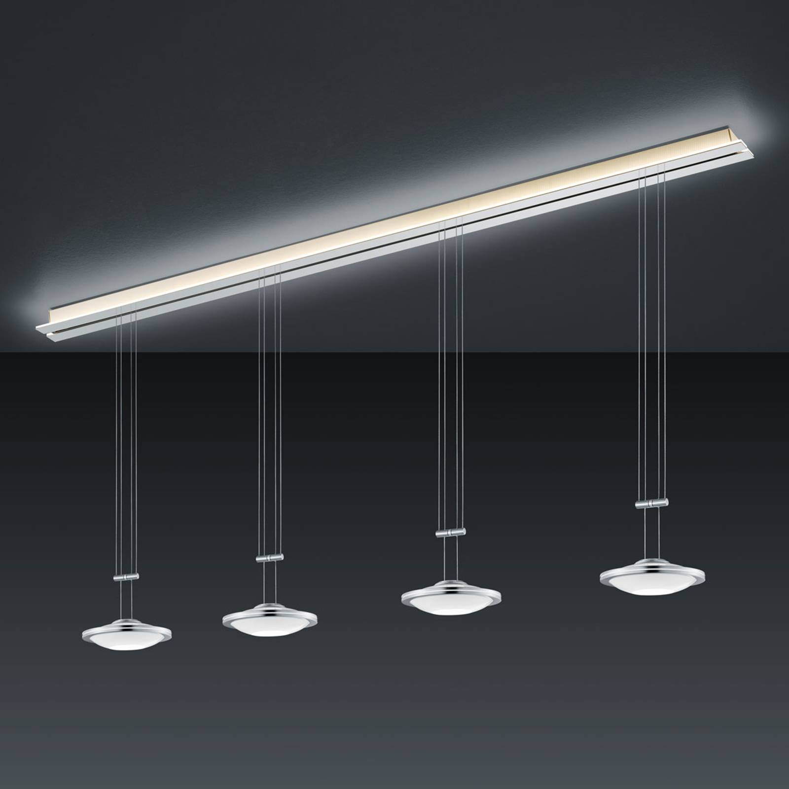 BANKAMP Strada Saturno riippuvalo 4-lamp., 185 cm