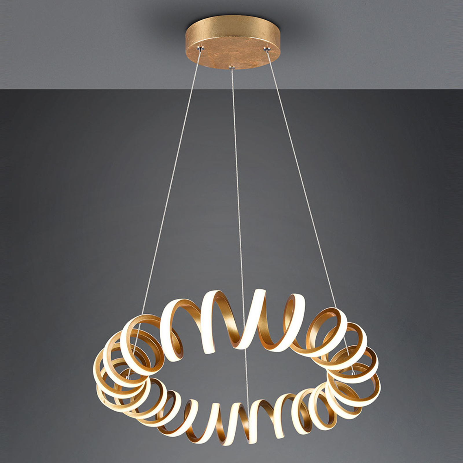 LED-riippuvalaisin Curl, SwitchDim, kulta