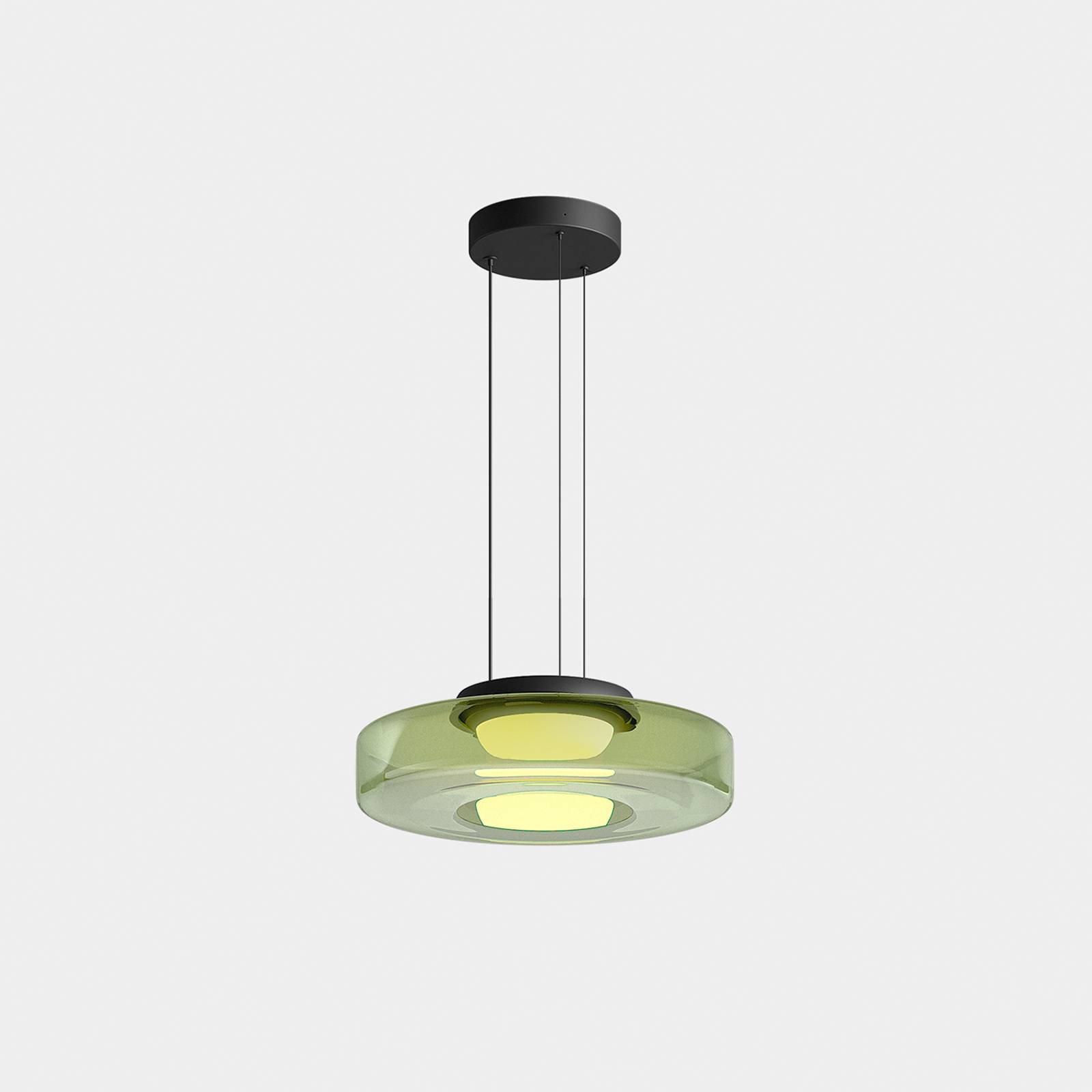 LEDS-C4 Strada Pendel DALI, K 13 cm, Ø 40cm vihreä