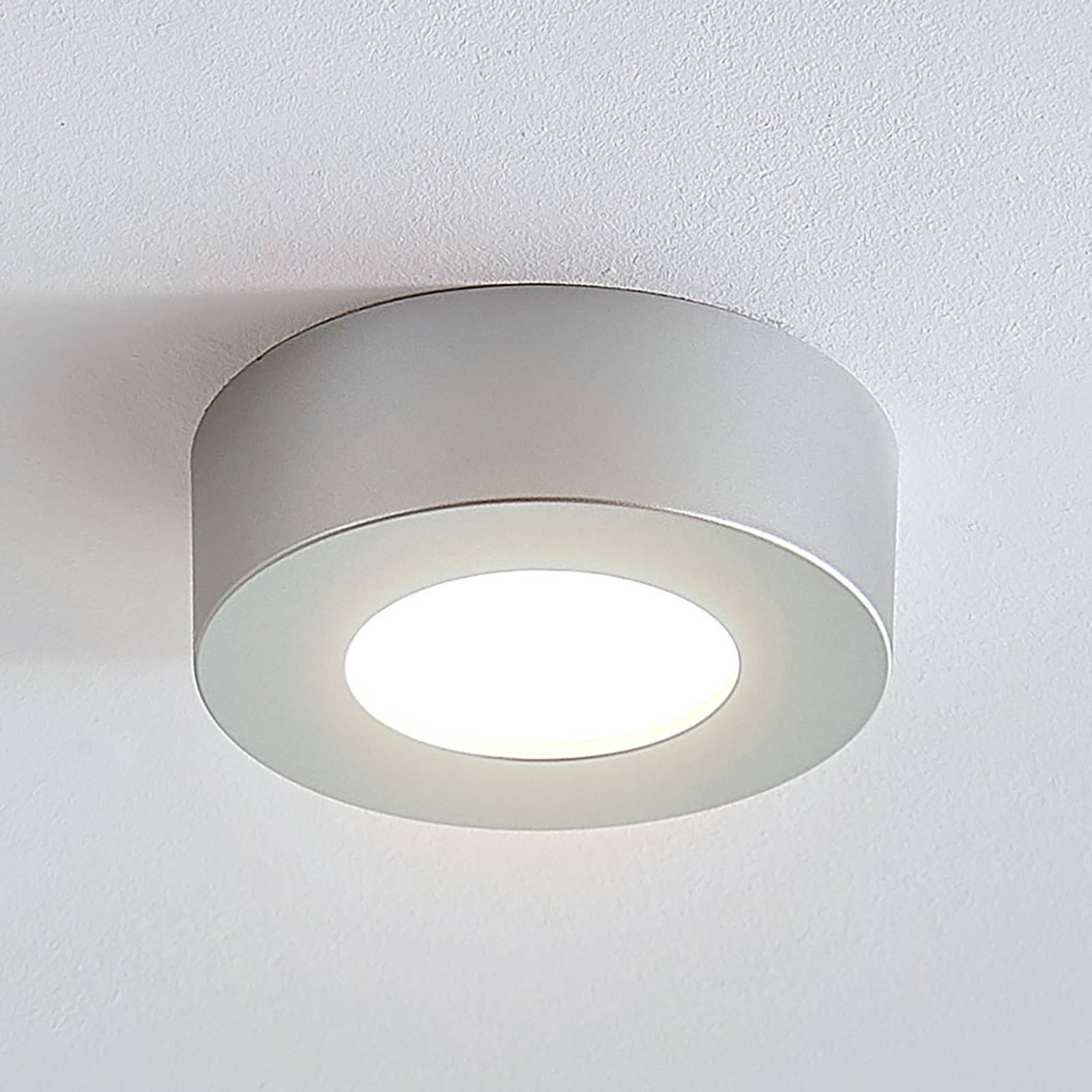 LED-kattovalo Marlo hopea 3 000 K pyöreä 12,8 cm