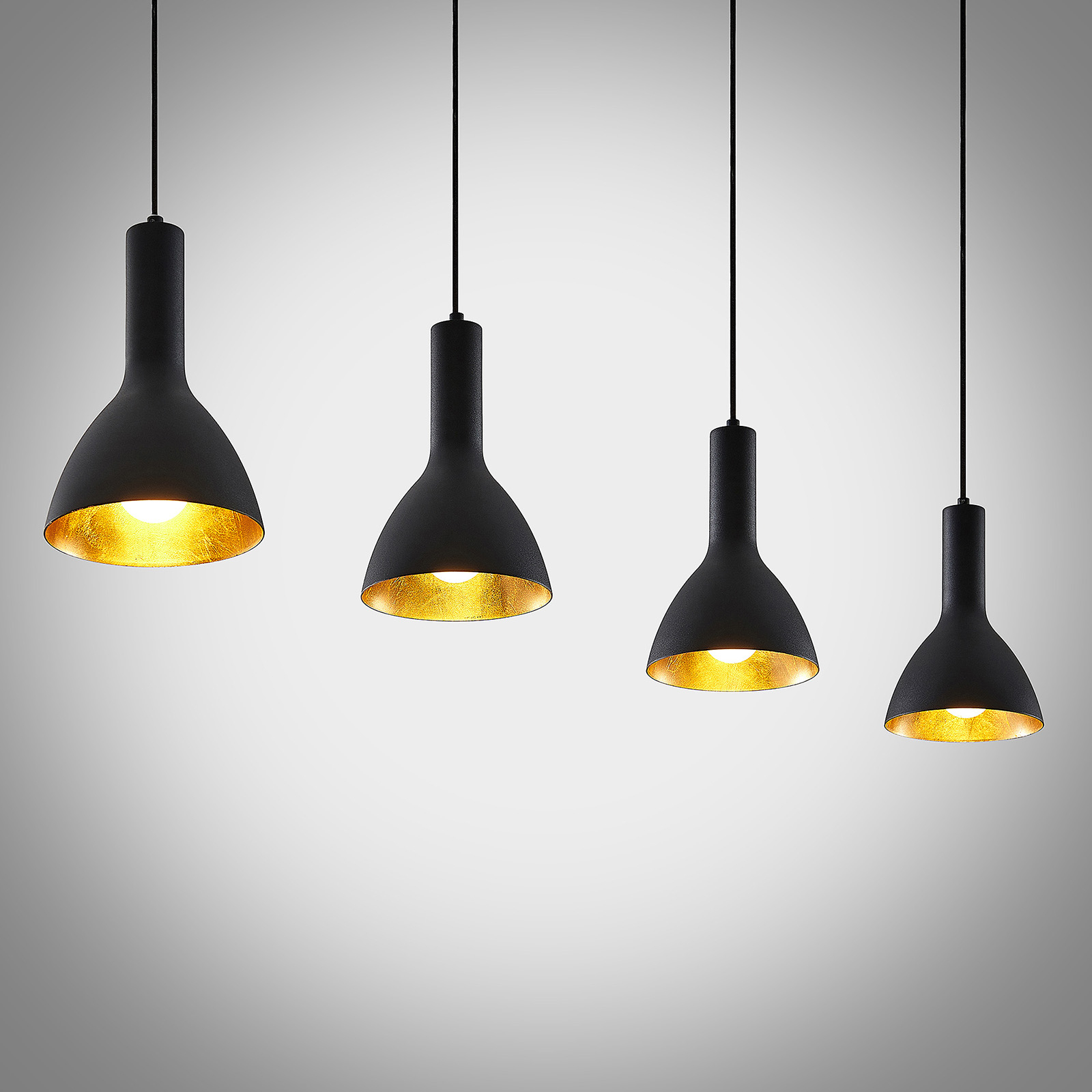 Arcchio Cosmina -riippuvalo, 4-lamp., musta