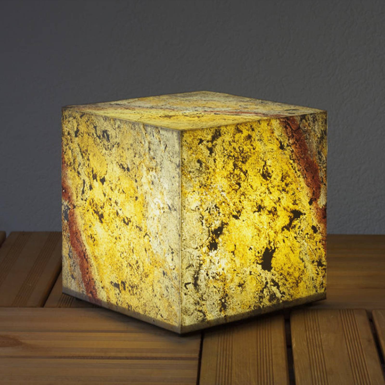 Koristeellinen luonnonliuske kuutiovalaisin, 29 cm