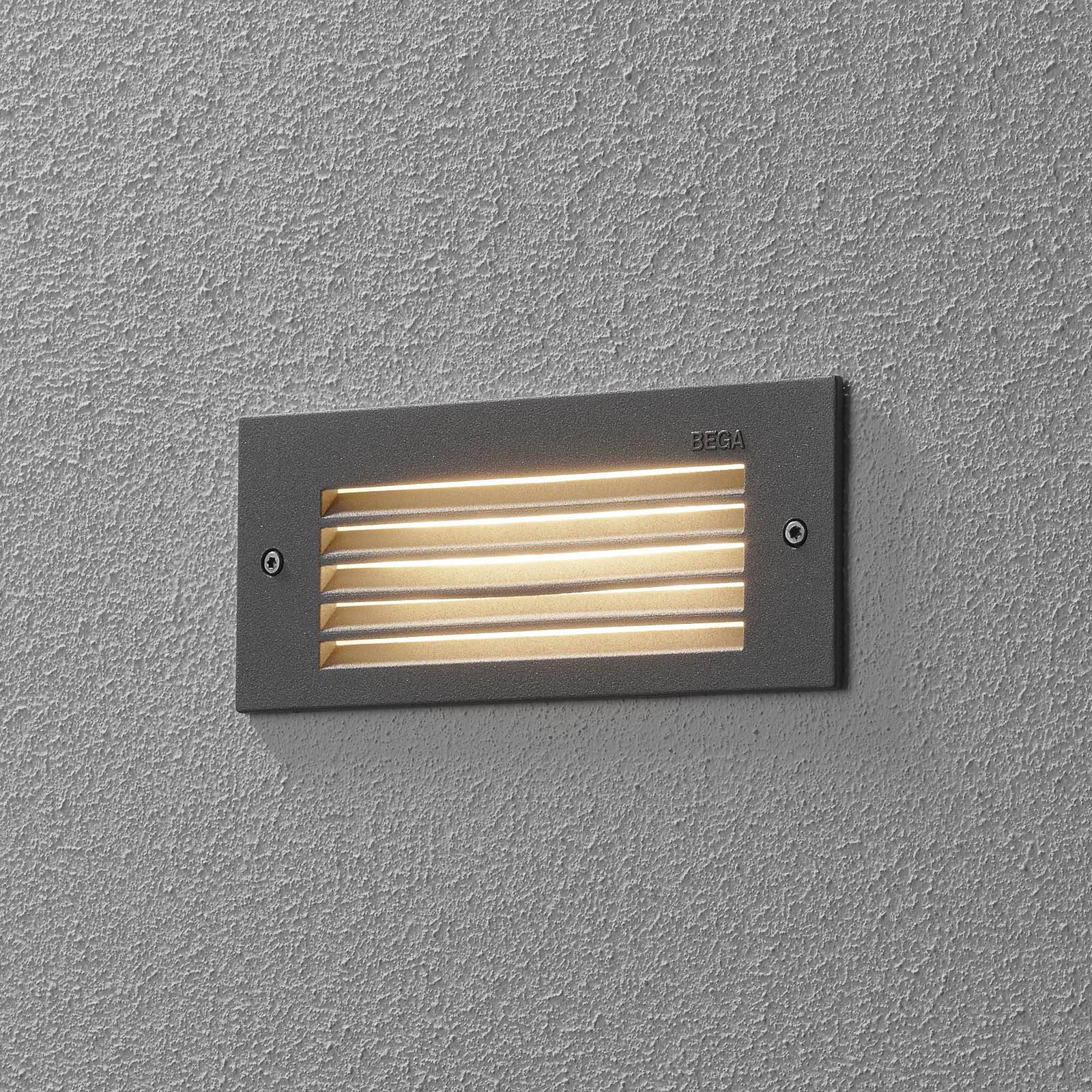 BEGA 33017 LED-seinäuppovalo 3000K hopea 17 cm