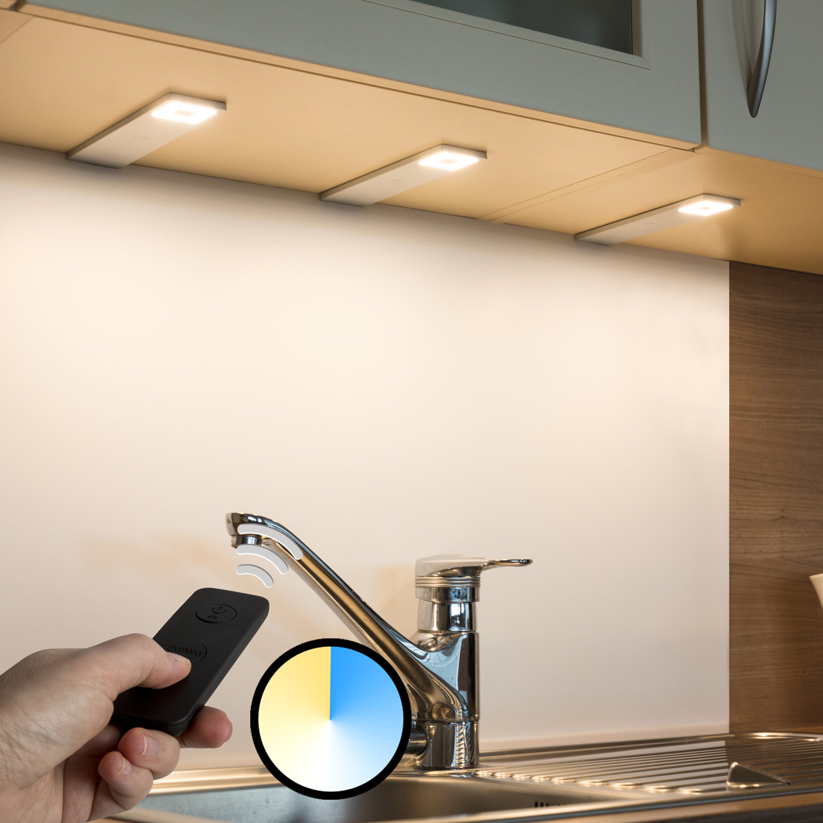LED-kaapinalusvalaisin Cortina 3 kpl, kaukosäädin