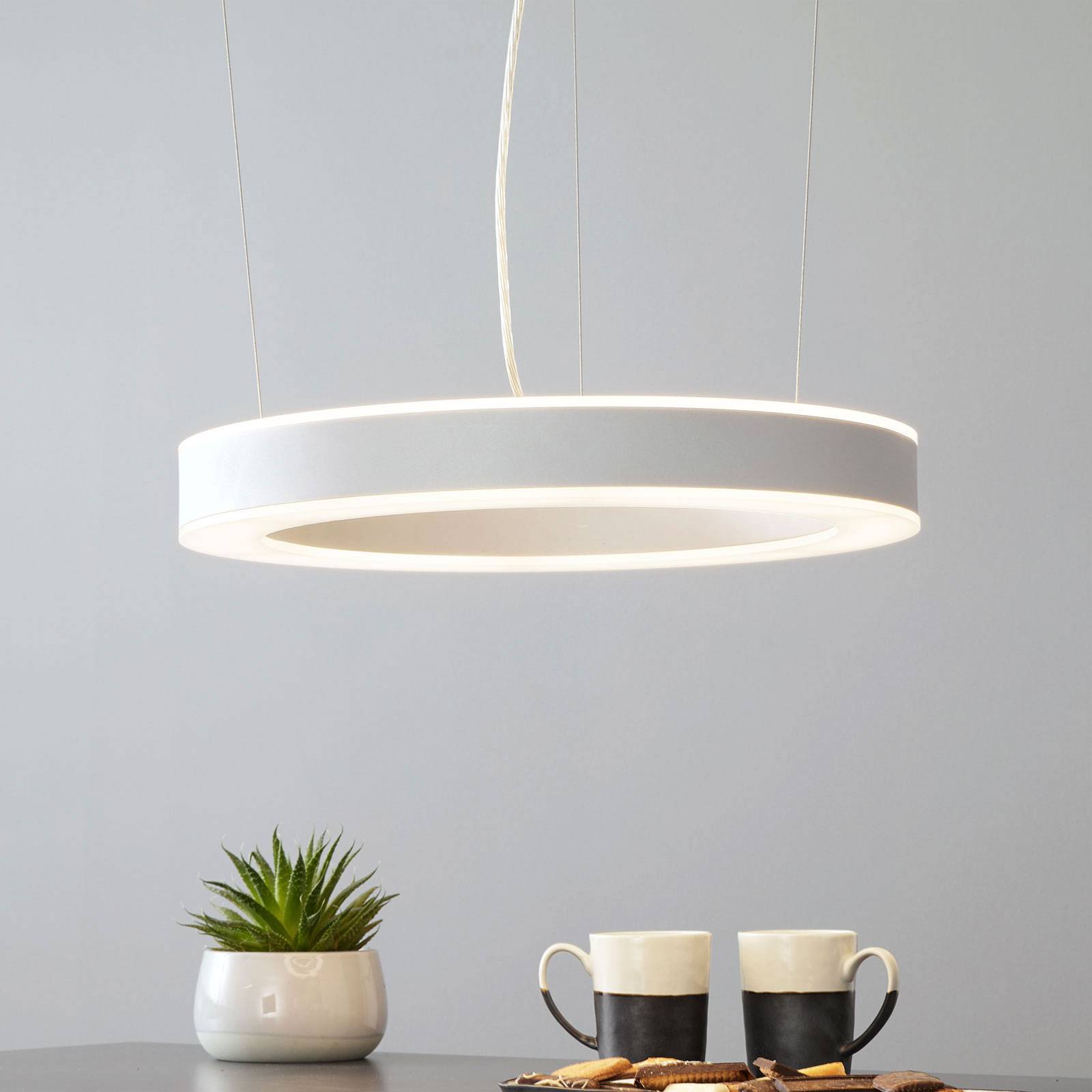 Arcchio Pietro -LED-riippuvalaisin hopea 50cm 60W