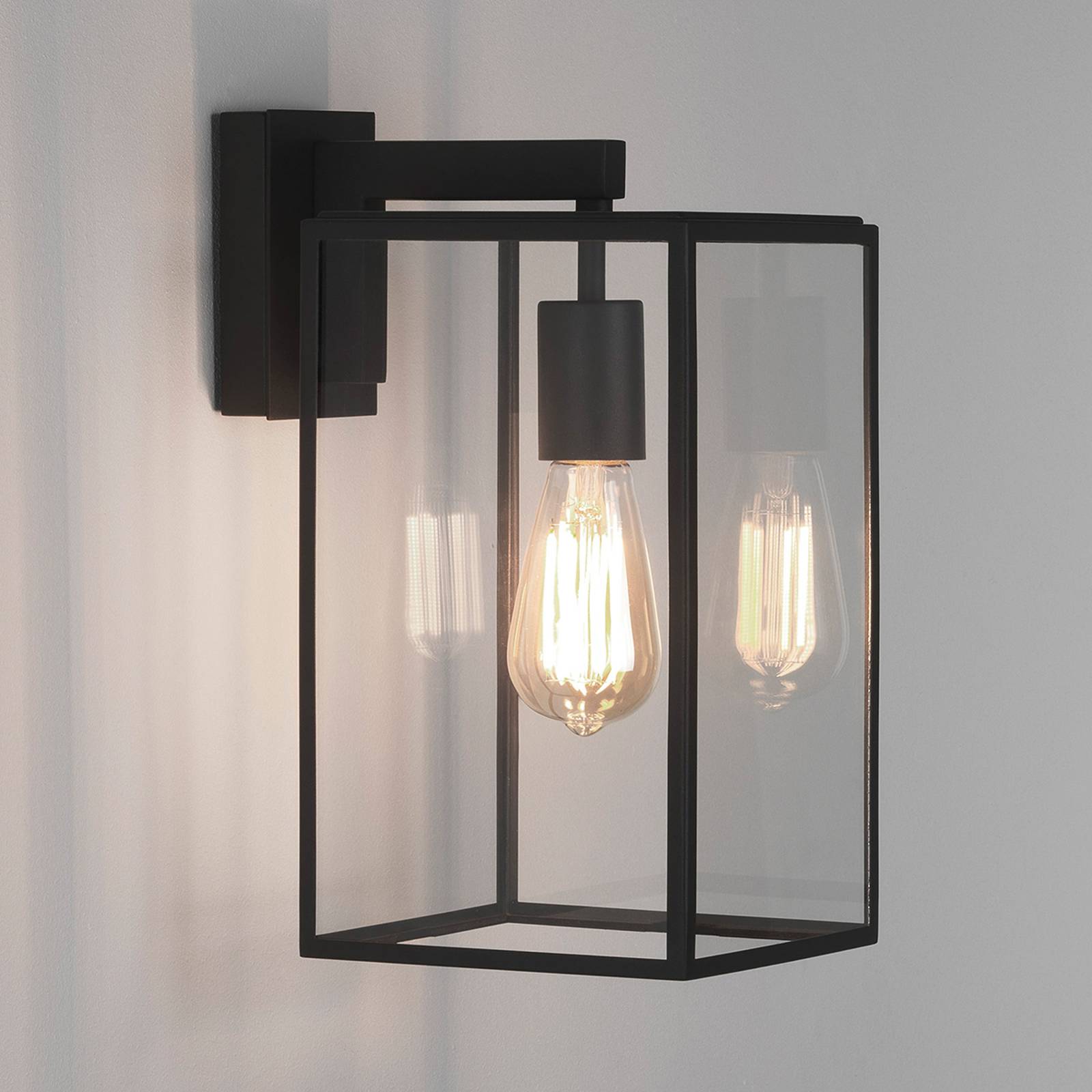 Astro Box Lantern -ulkoseinälamppu, korkeus 35cm