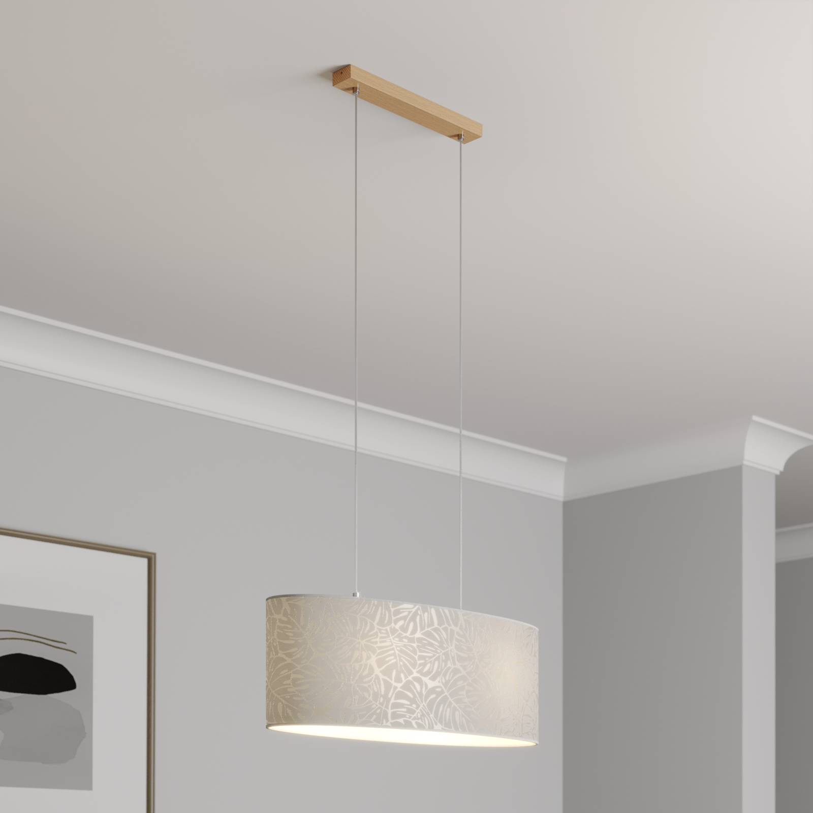 Riippuvalaisin Hierro, soikea varjostin 70 x 25 cm