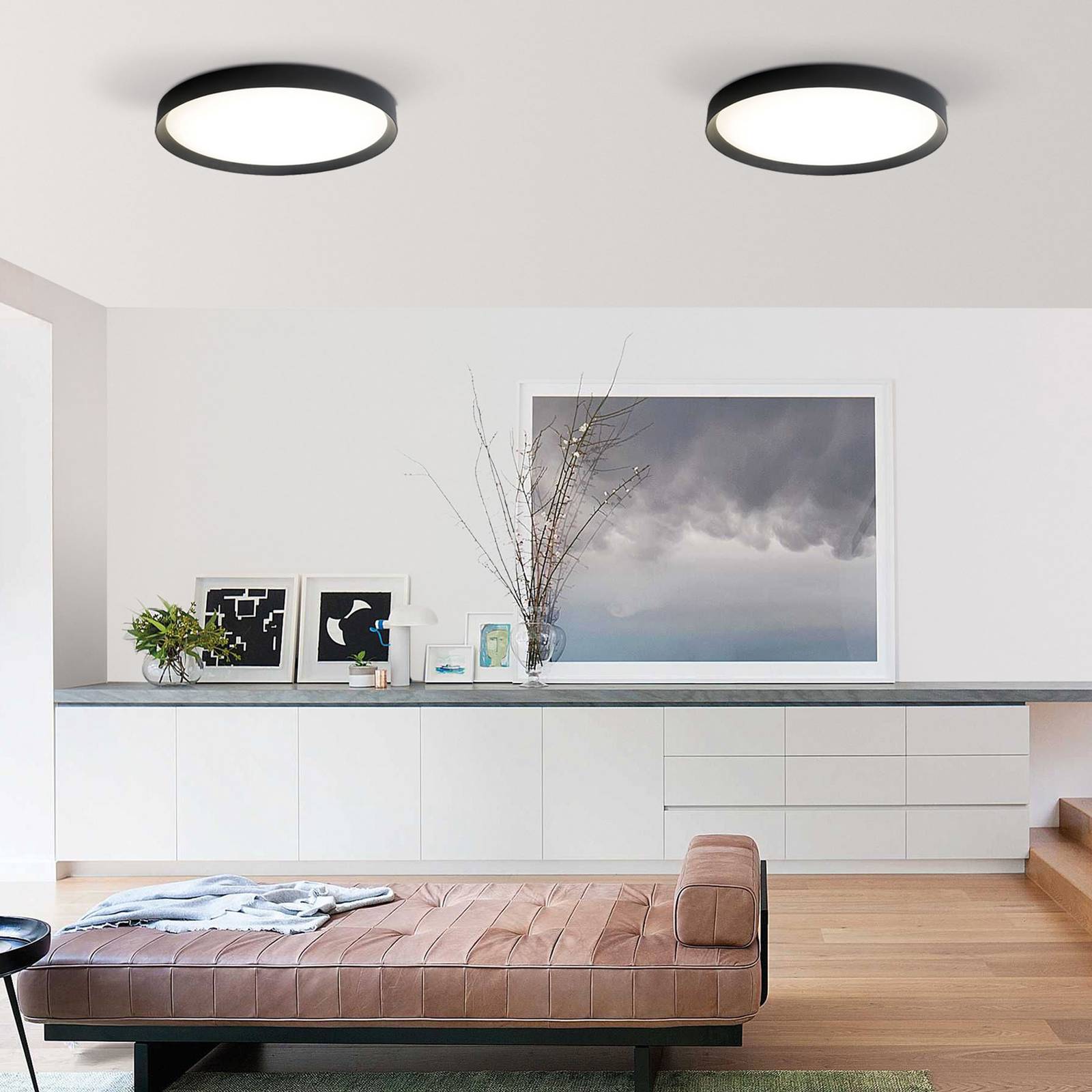 LED-kattovalaisin Minsk Ø 60 cm Casambi musta