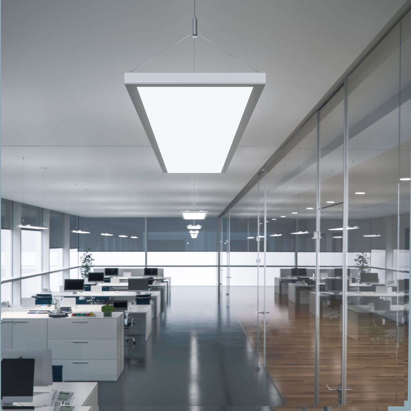 LED-riippuvalaisin IDOO VTL, DALI, 65W, CCT, hopea