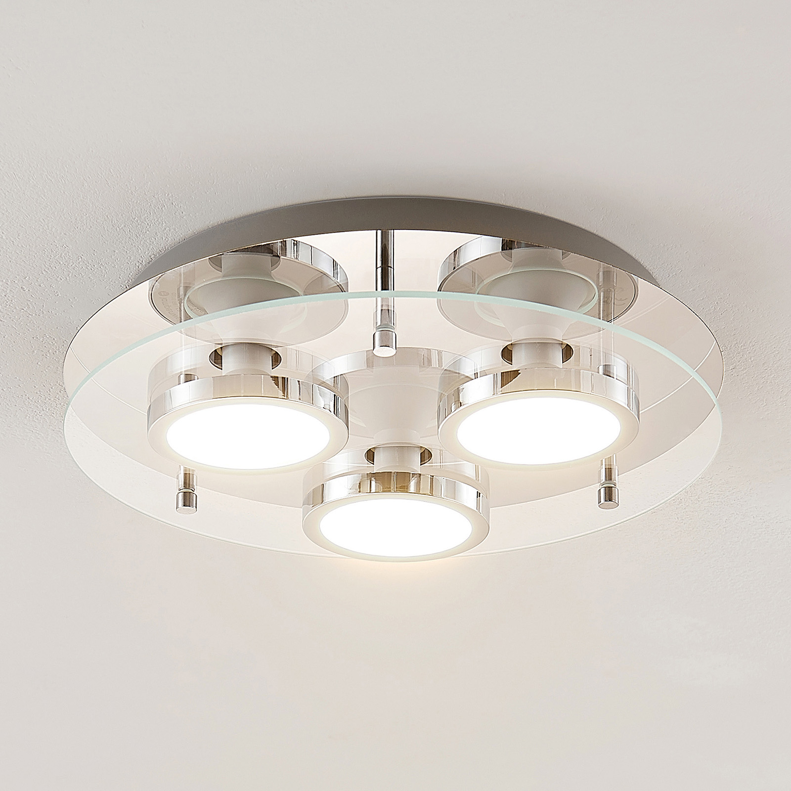Lindby Gabryl LED -kattovalaisin 3-lampp. pyöreä