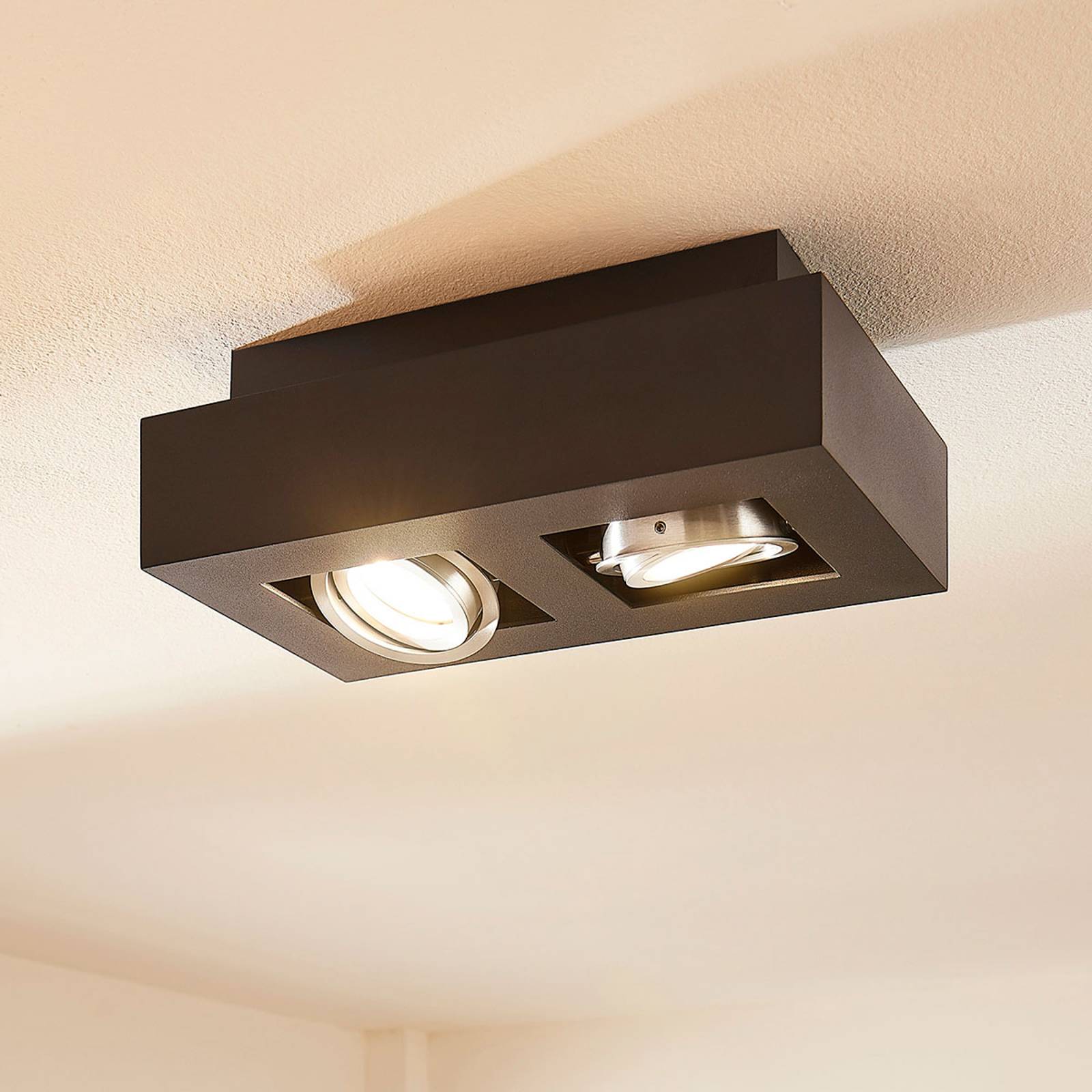 LED-kattolamppu Vince, 25 x 14 cm, musta