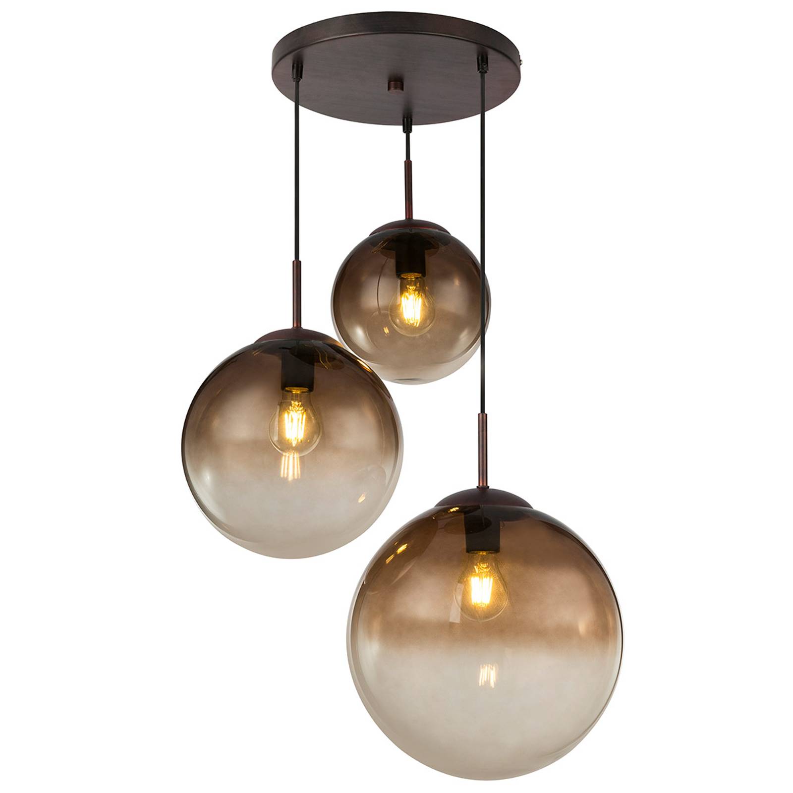 Varus-riippuvalaisin lasia, 3-lamp., Ø 51 cm