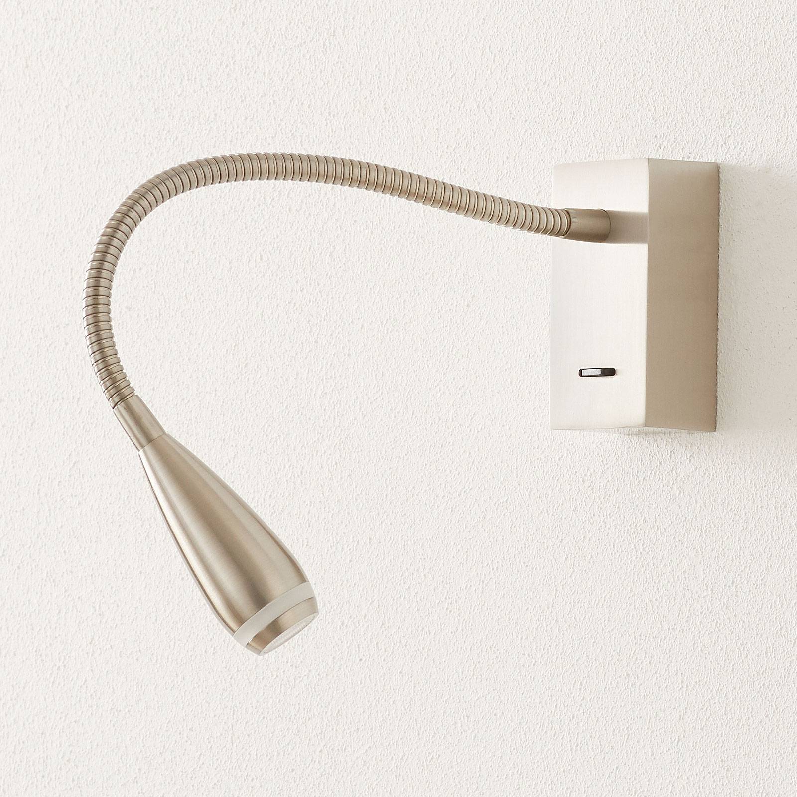 LED-seinävalaisin Clik kytkimellä, matta nikkeli