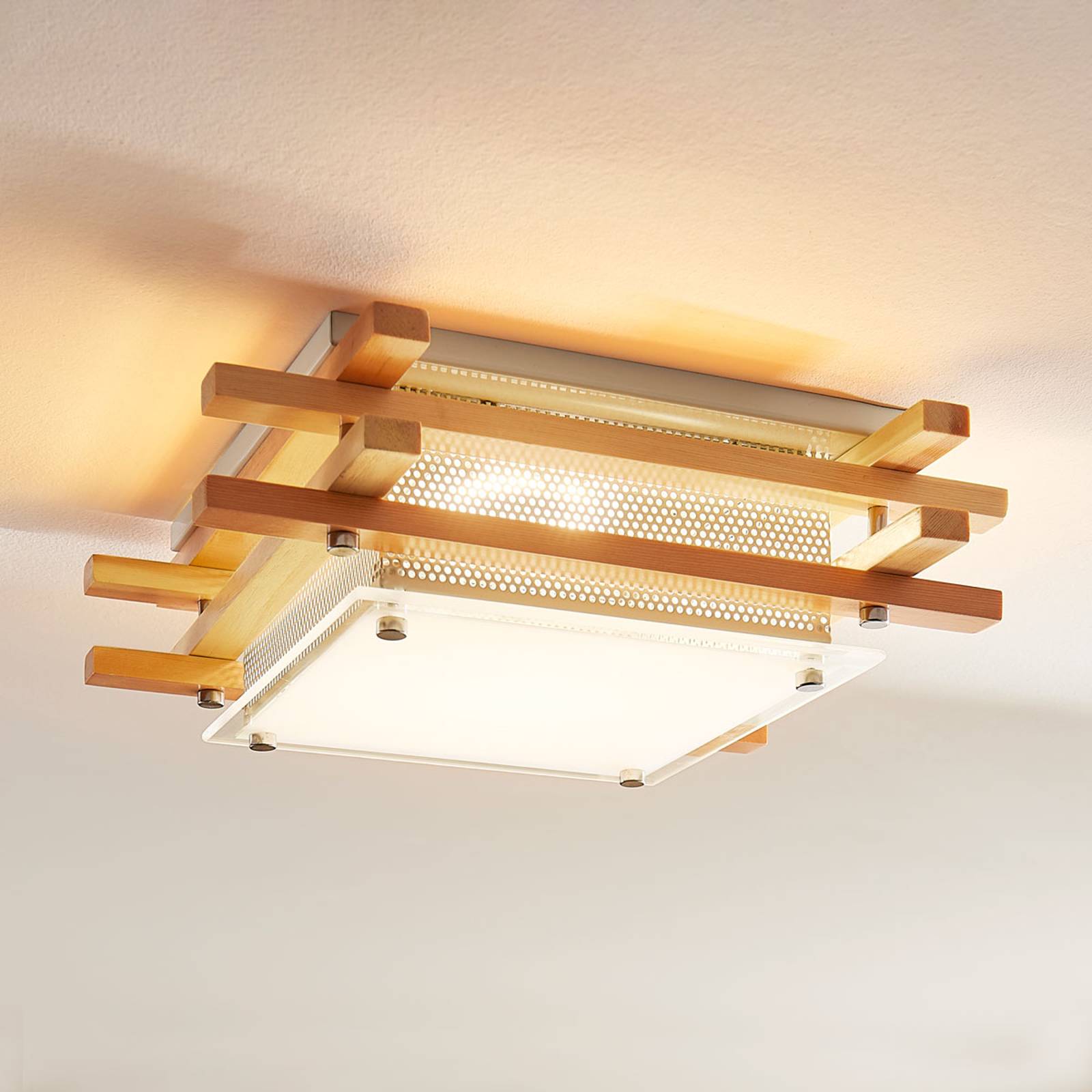 Kulmikas LED-puukattolamppu Zuna, himmennettävä