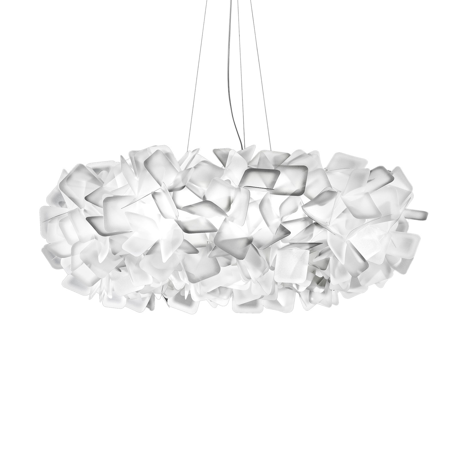 Slamp Clizia -riippuvalaisin, Ø 78 cm, valkoinen