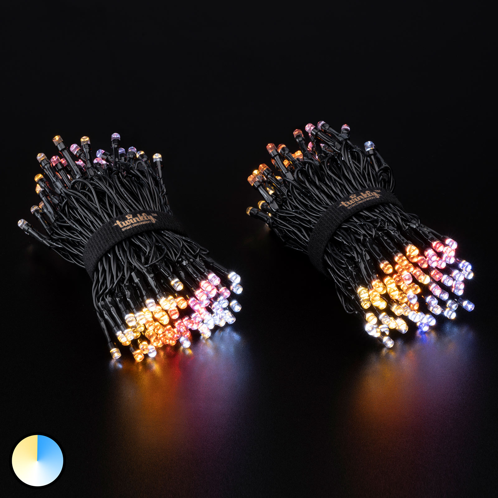 Twinkly CCT LED-valoketju 250-lamppuinen 20m musta