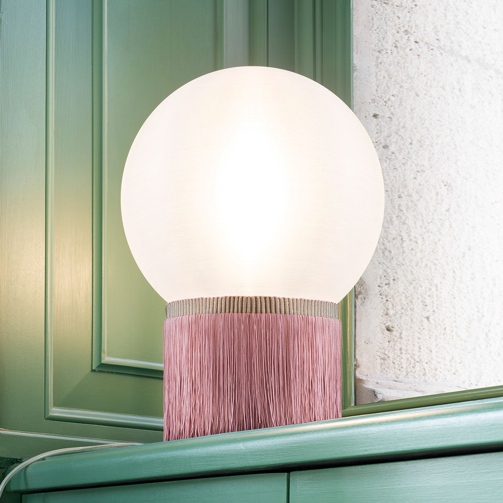 Slamp Atmosfera -pöytävalaisin Fringe 20 cm roosa