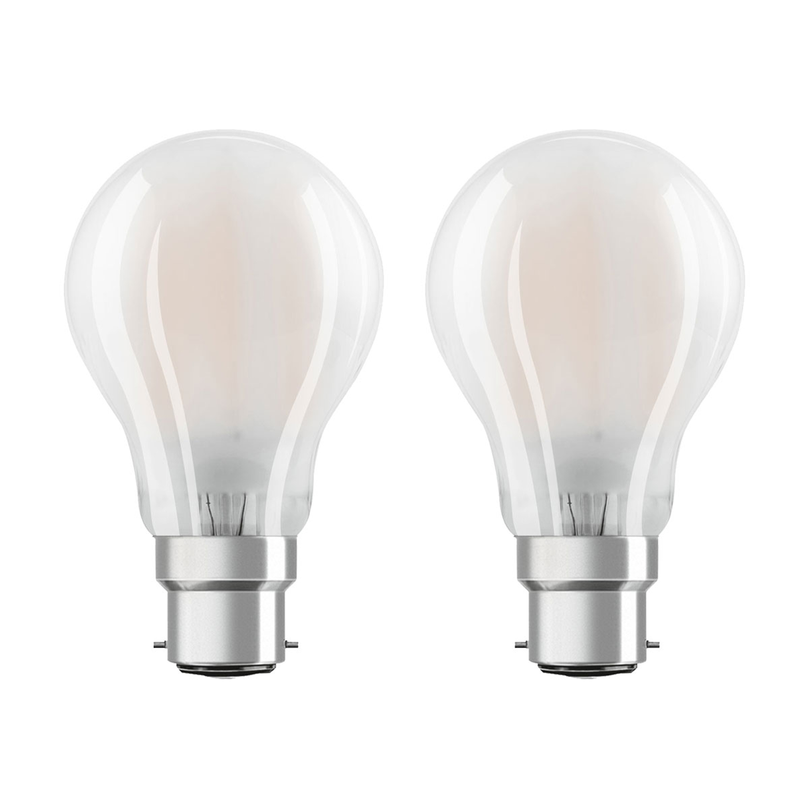 OSRAM-LED-lamppu B22d Classic 827 7W 2 kpl matta