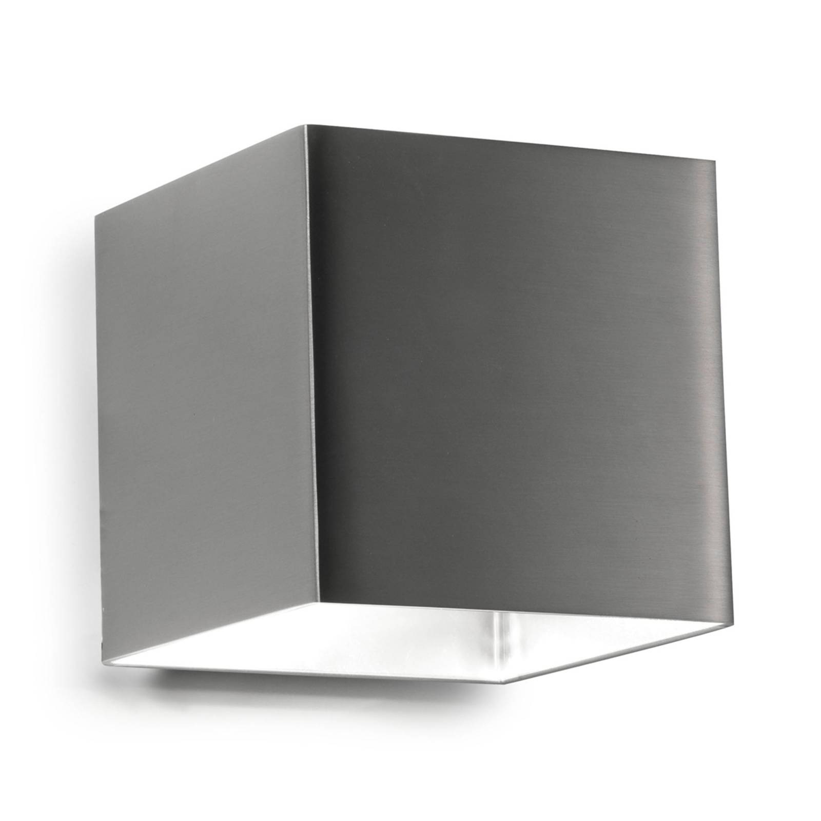 Neliömäinen LED-seinävalaisin Basic, nikkeli