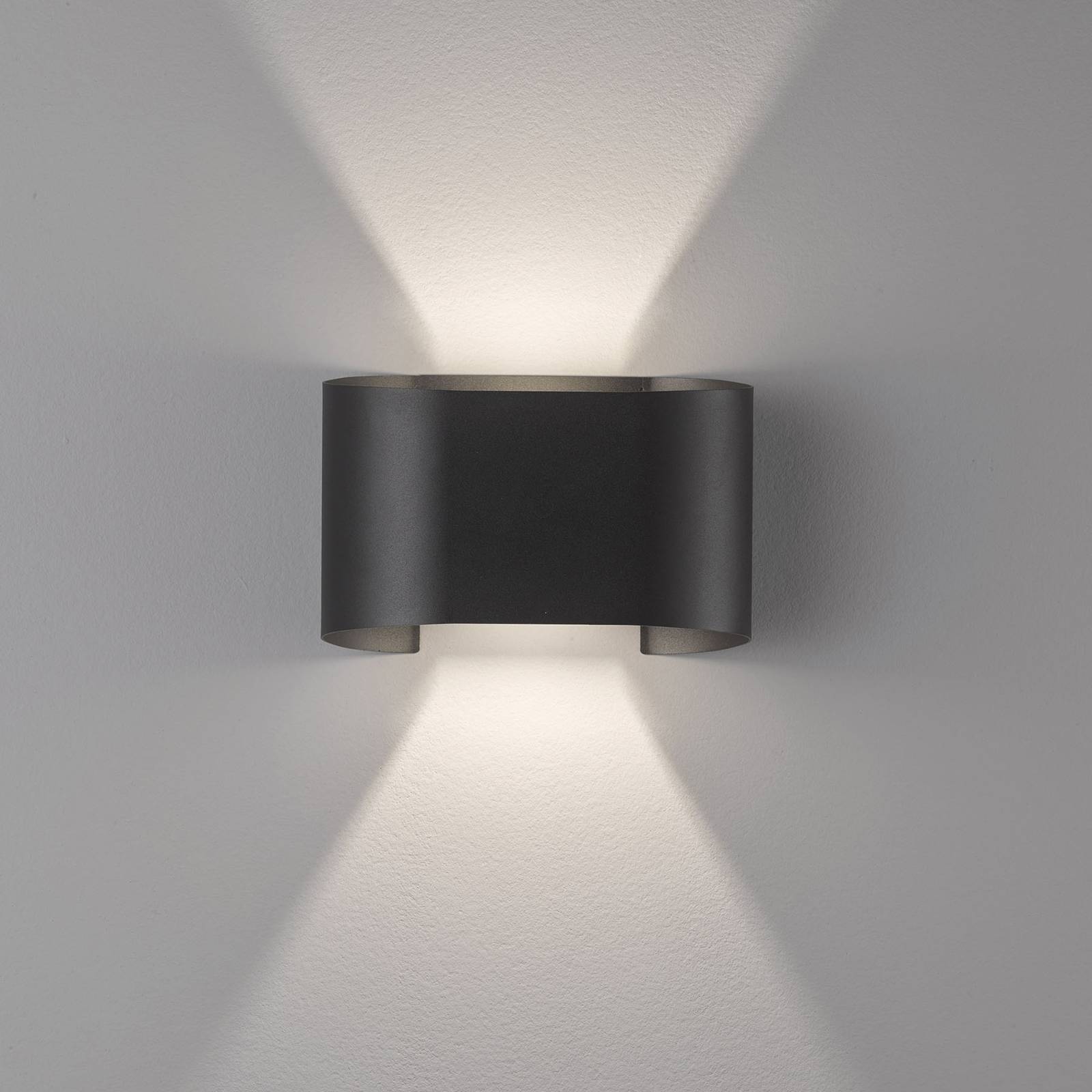 LED-seinävalaisin Wall, 2-lamppuinen, pyöreä musta