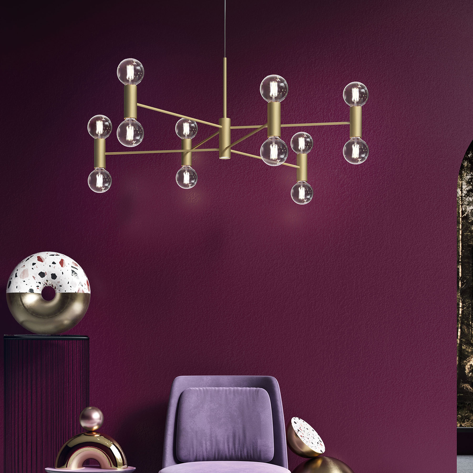 Modo Luce Chandelier riippuvalo 107cm kulta