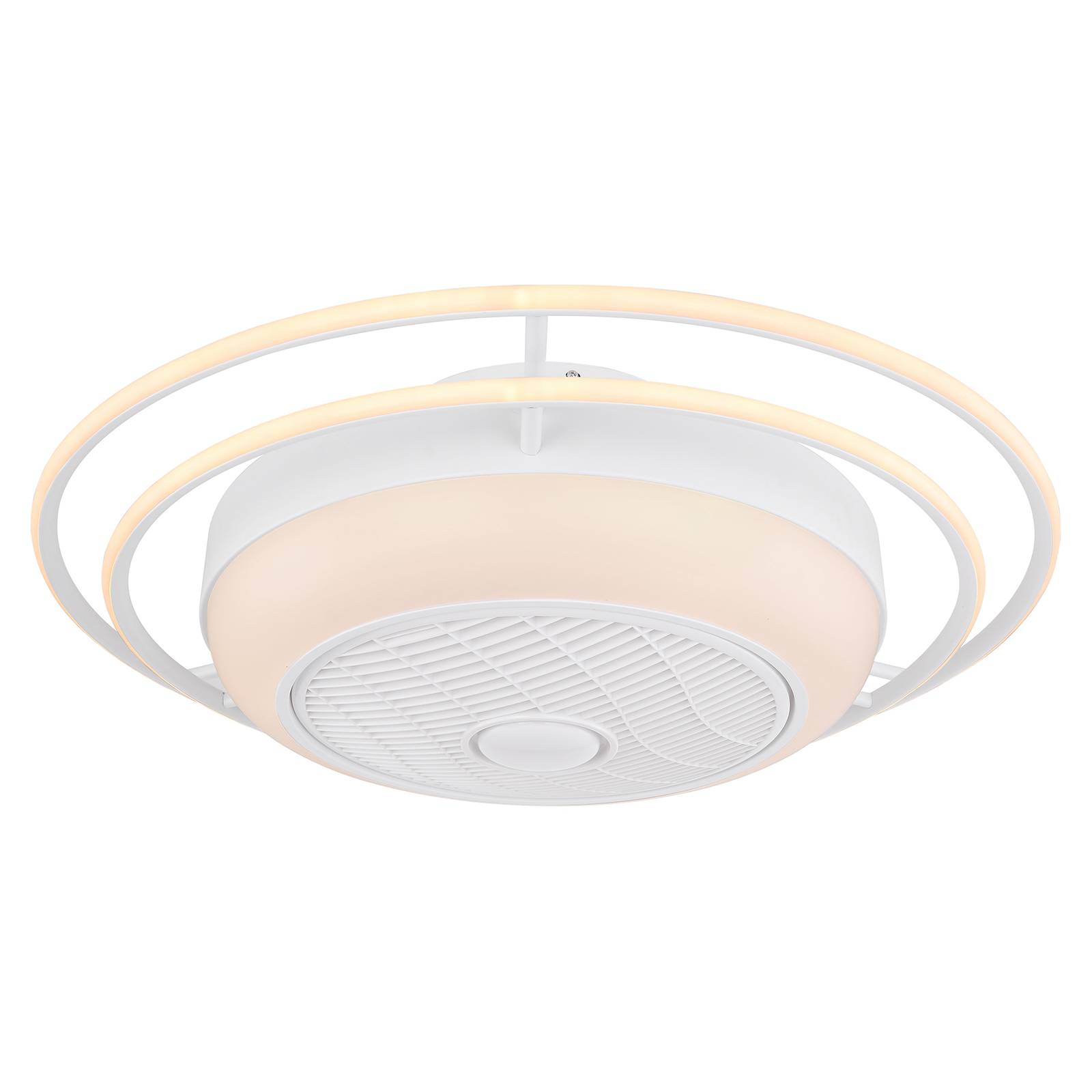LED-kattotuuletin Romario Ø 76 cm, 3 rengasta, CCT