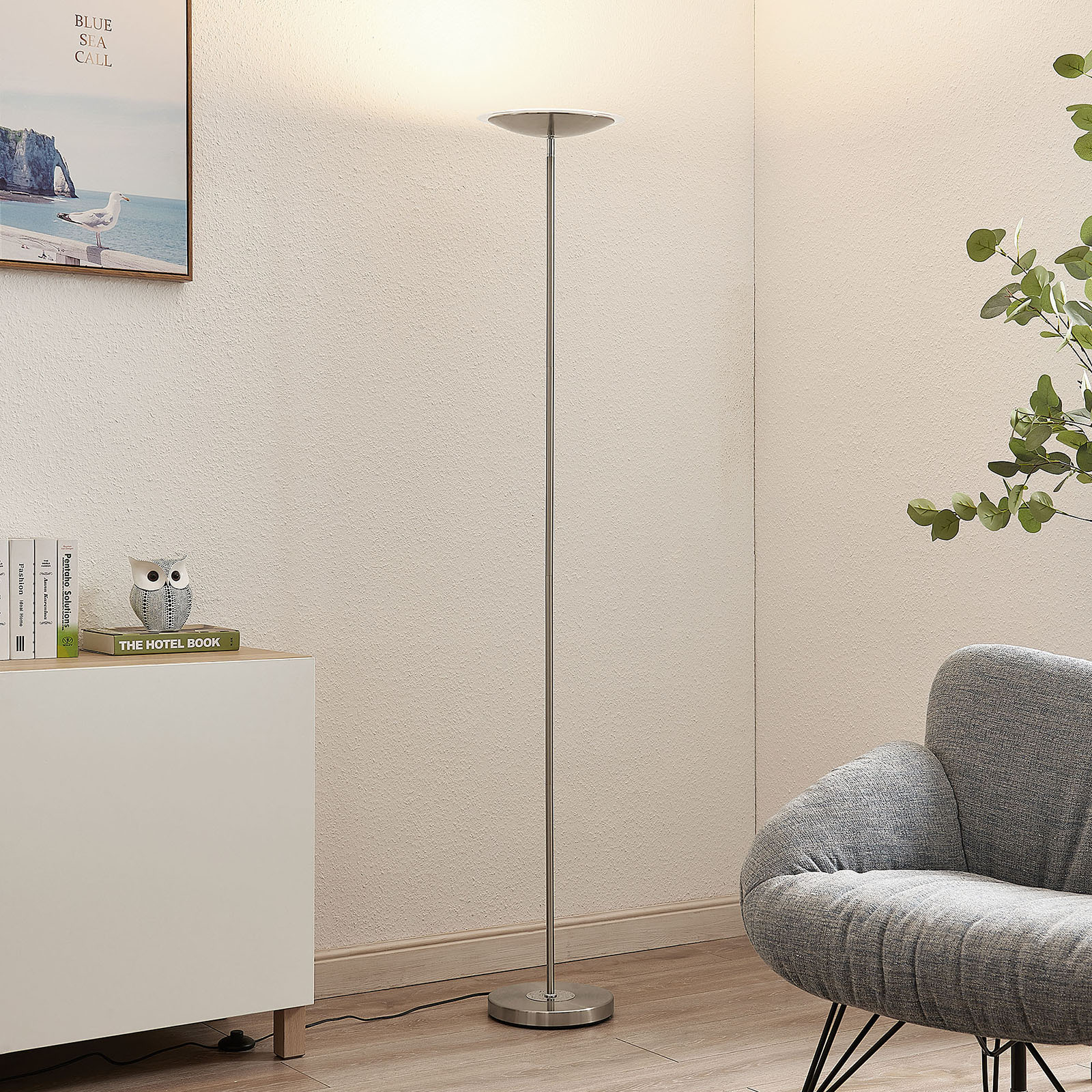 Lindby Heliani -LED-lattiavalo, 1-lamppuinen kromi