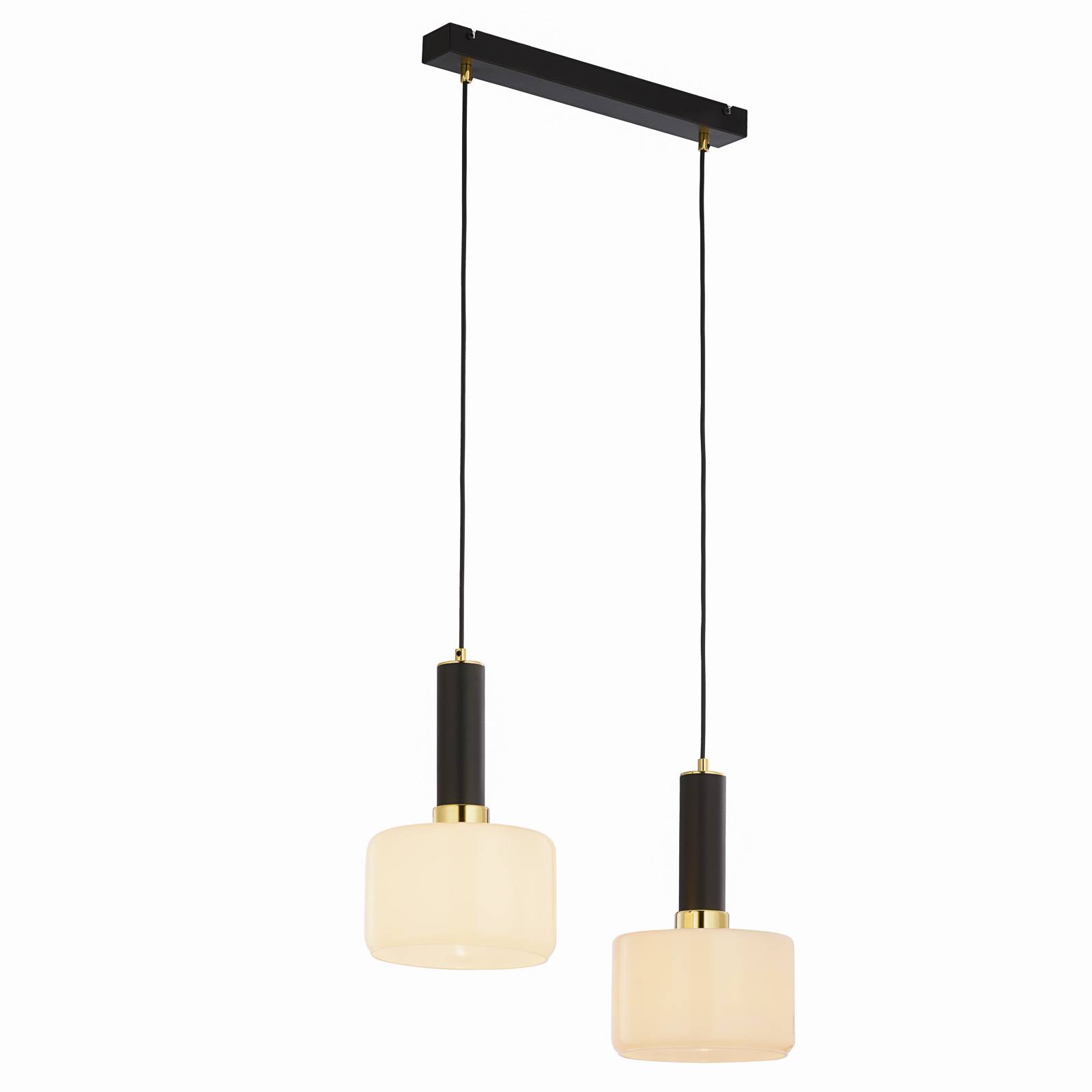 Riippuvalo Viva, opaali/musta/messkinki, 2 lamp.