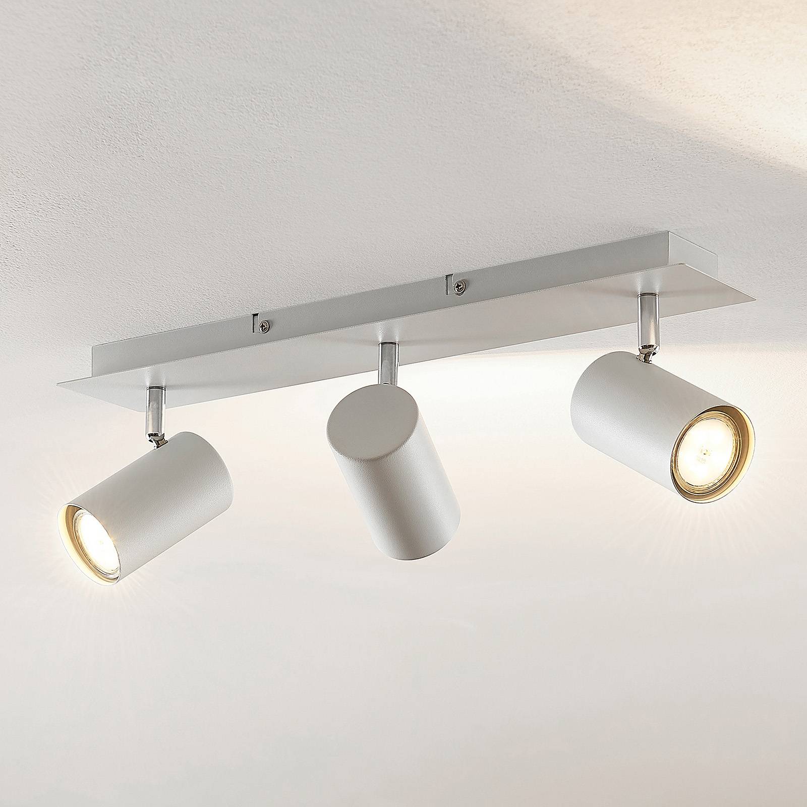 Lindby Joffrey -kattokohdevalo, 3-lamp., valkoinen