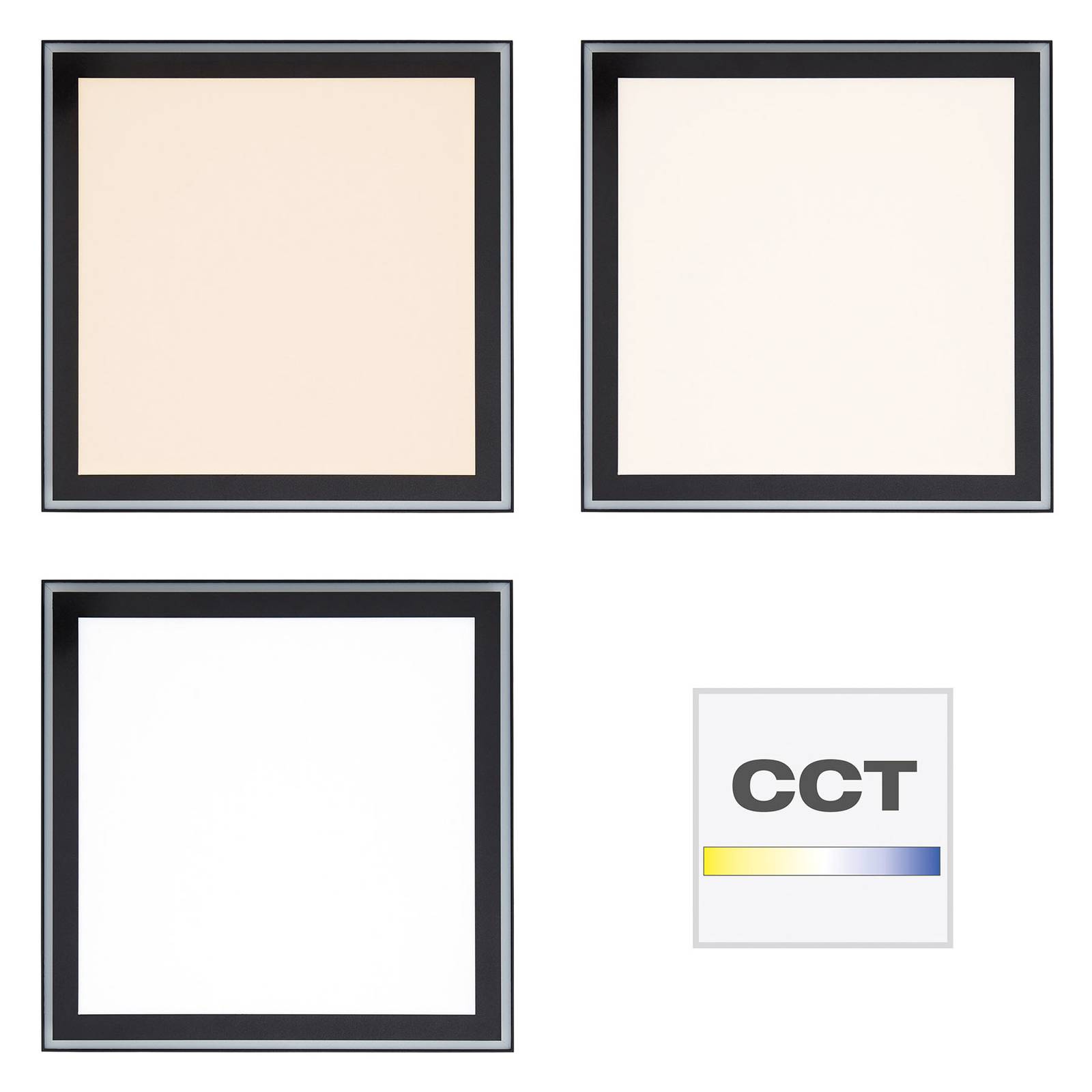 AEG Loren-LED-paneeli CCT himmennys, musta 40x40cm