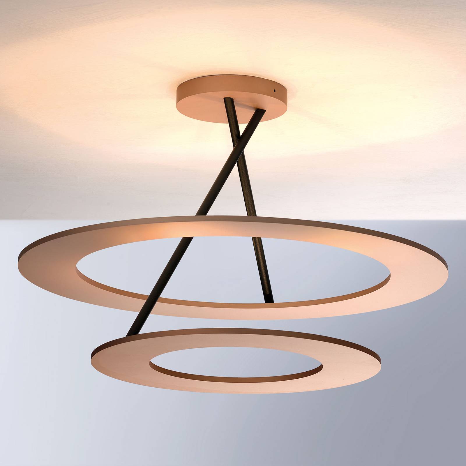 Bopp Stella LED-kattolamppu 2 rengasta rosé