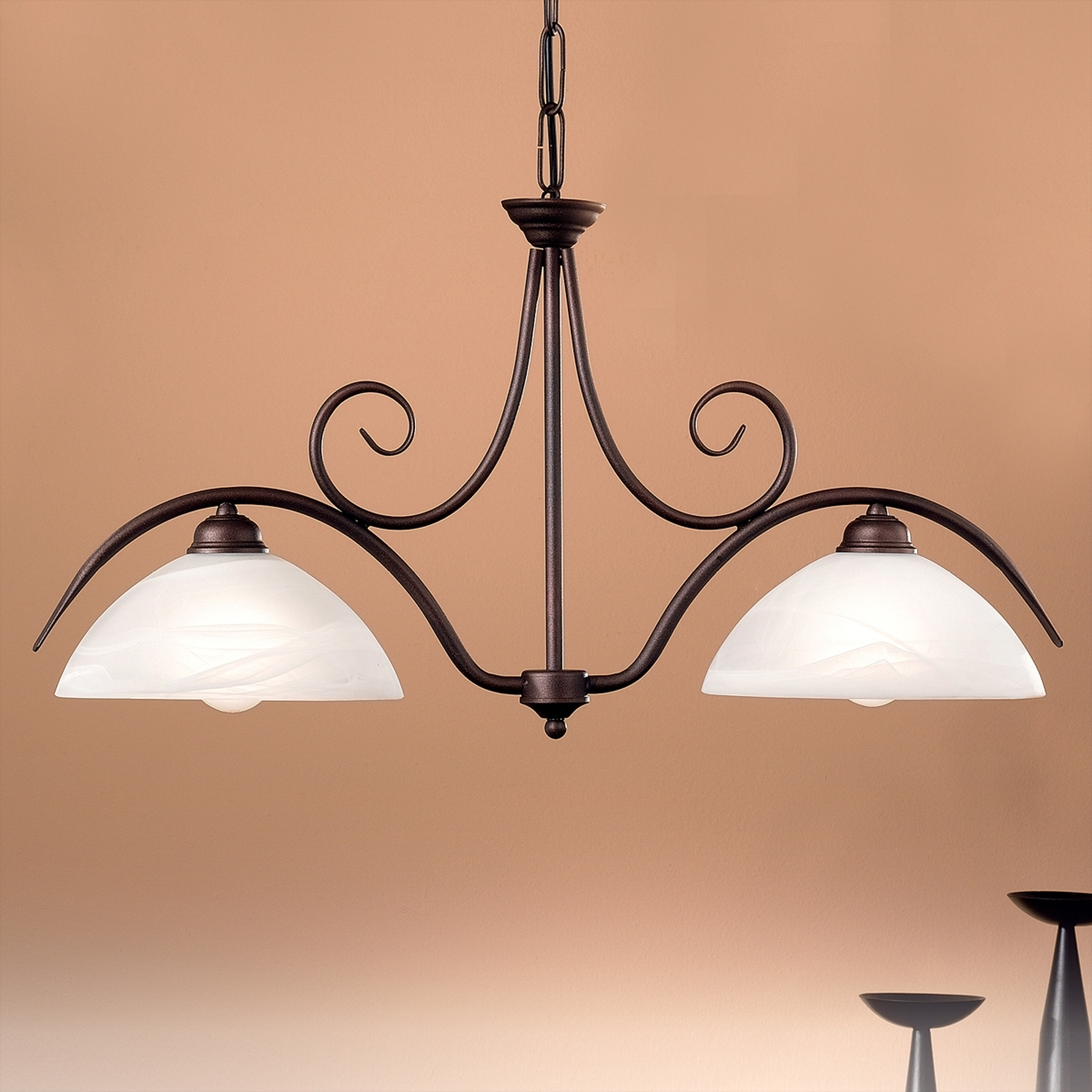 2-lamp. JANA-riippuvalaisin alabasterilasia