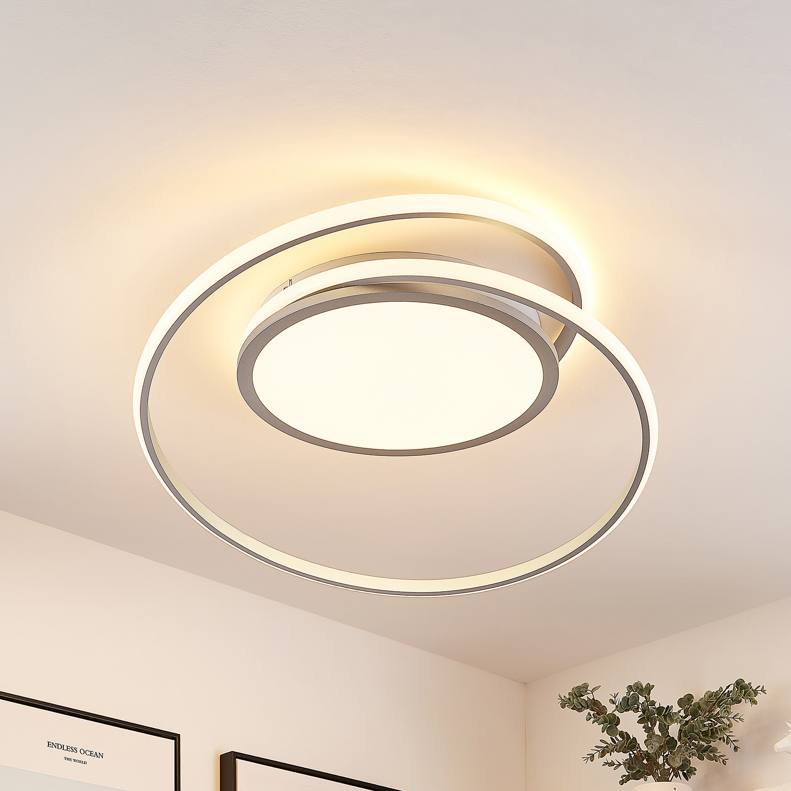 Lucande Noud -LED-kattovalaisin, CCT