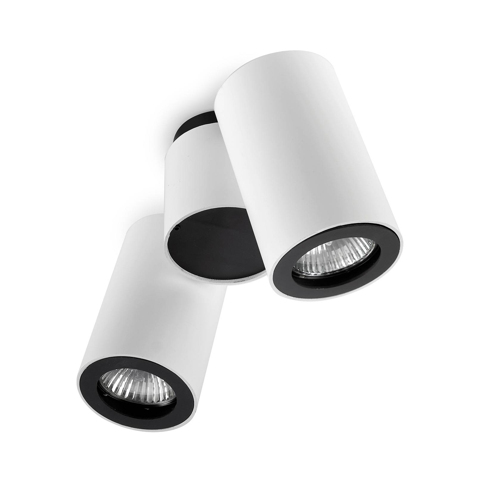 LEDS-C4 Pipe -kattospotti 2-lamp. valkoinen-musta