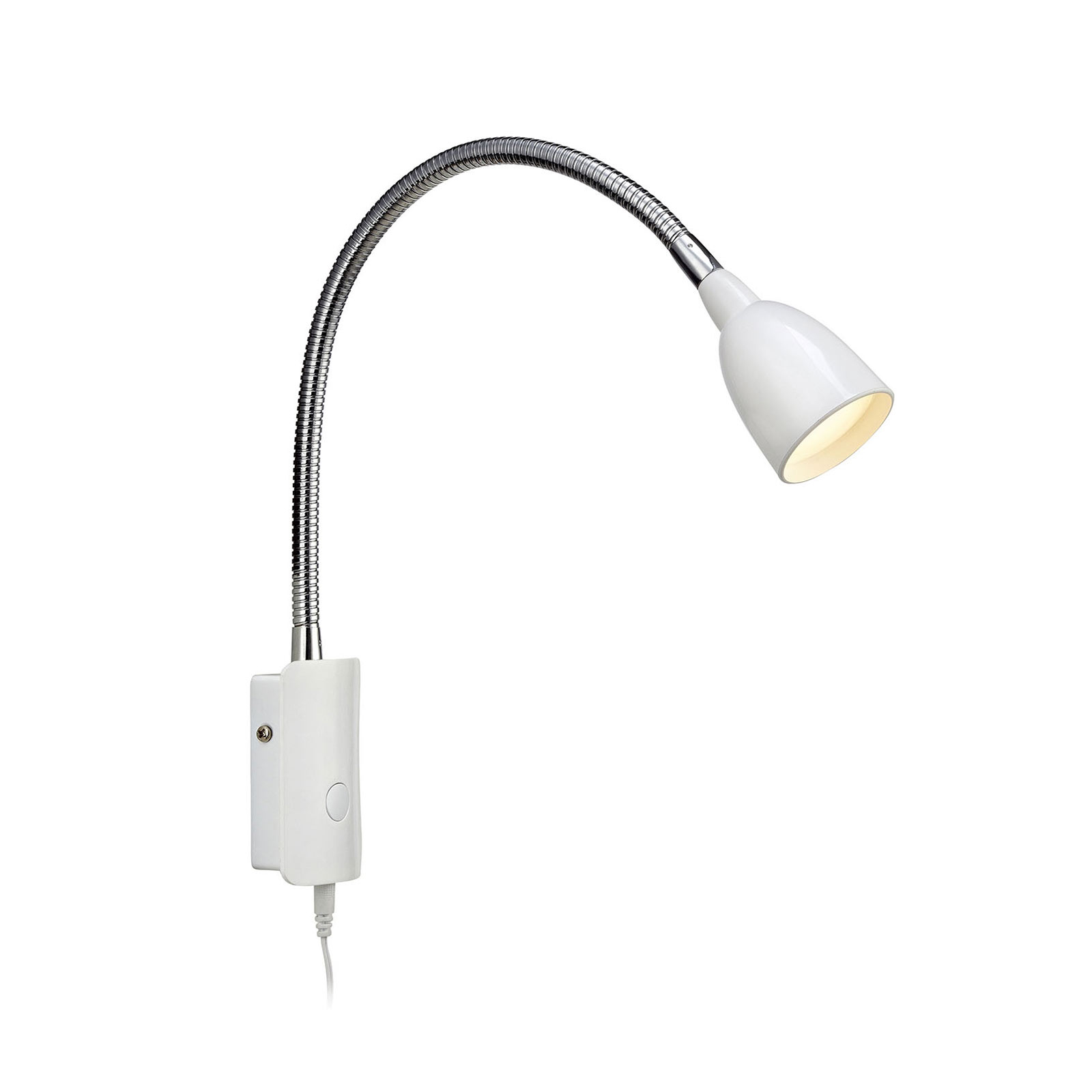 LED-seinävalaisin Tulip pistokejohdolla, valkoinen
