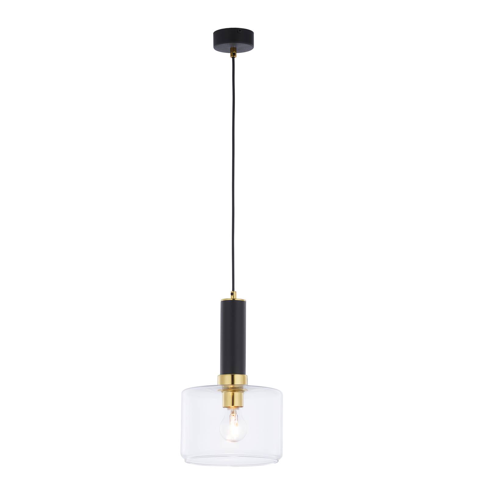 Riippuvalo Viva, kirkas/musta/messkinki, 1 lamp.