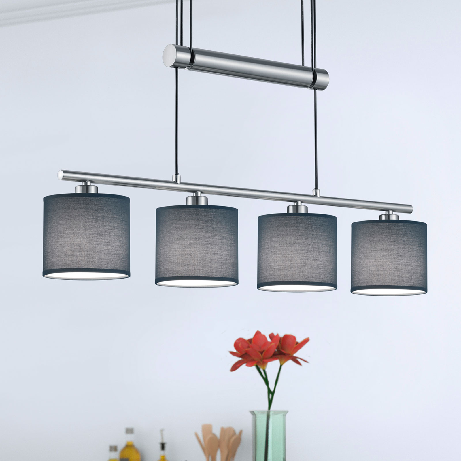 Kangasvarj. harmaa – riippuvalaisin Garda 4-lamp.