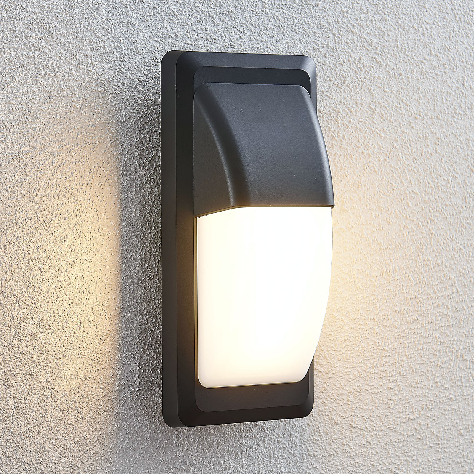 LED-ulkoseinävalo Nikan, IP65, tummanharmaa