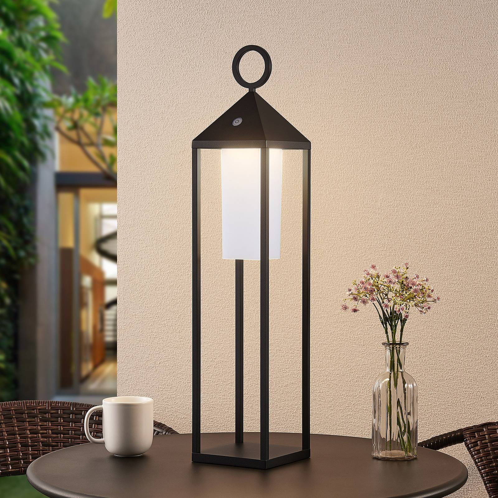 Lucande Miluma -LED-ulkolyhty, 64 cm, musta