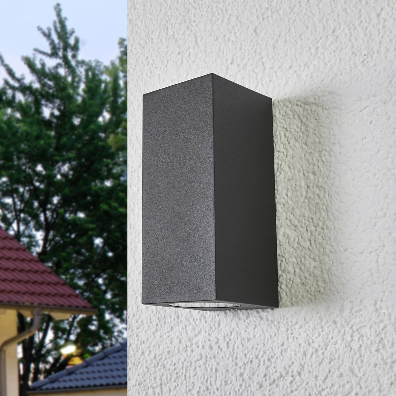 Kaksilamppuinen ulkoseinävalaisin Xava, grafiitti