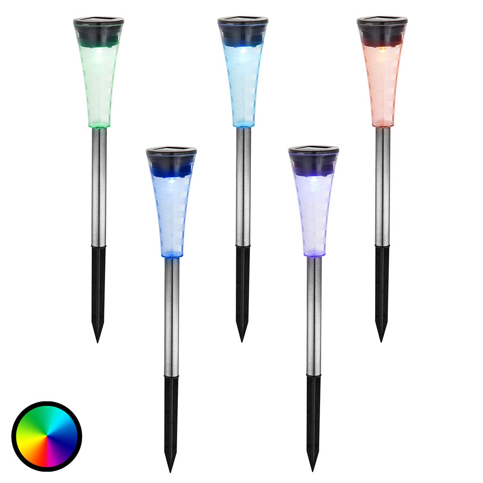 Aurinkokäyttöinen lamppu Navin RGB-vaihto 5 kpl